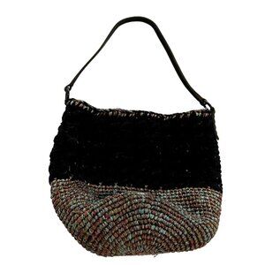 Sans Arcidet Paris Woven Shoulder Bag in Black